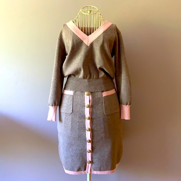 ❗️⬇️VTG 💕Knit 2pc suit set - Picture 1 of 14